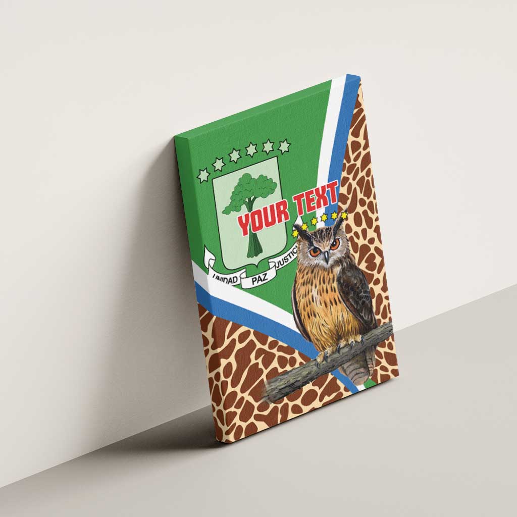 Personalised Equatorial Guinea Canvas Wall Art Bubo Poensis With Coat Of Arms