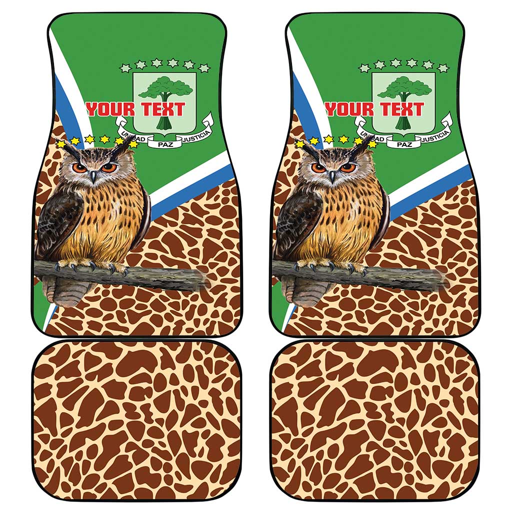 Personalised Equatorial Guinea Car Mats Bubo Poensis With Coat Of Arms
