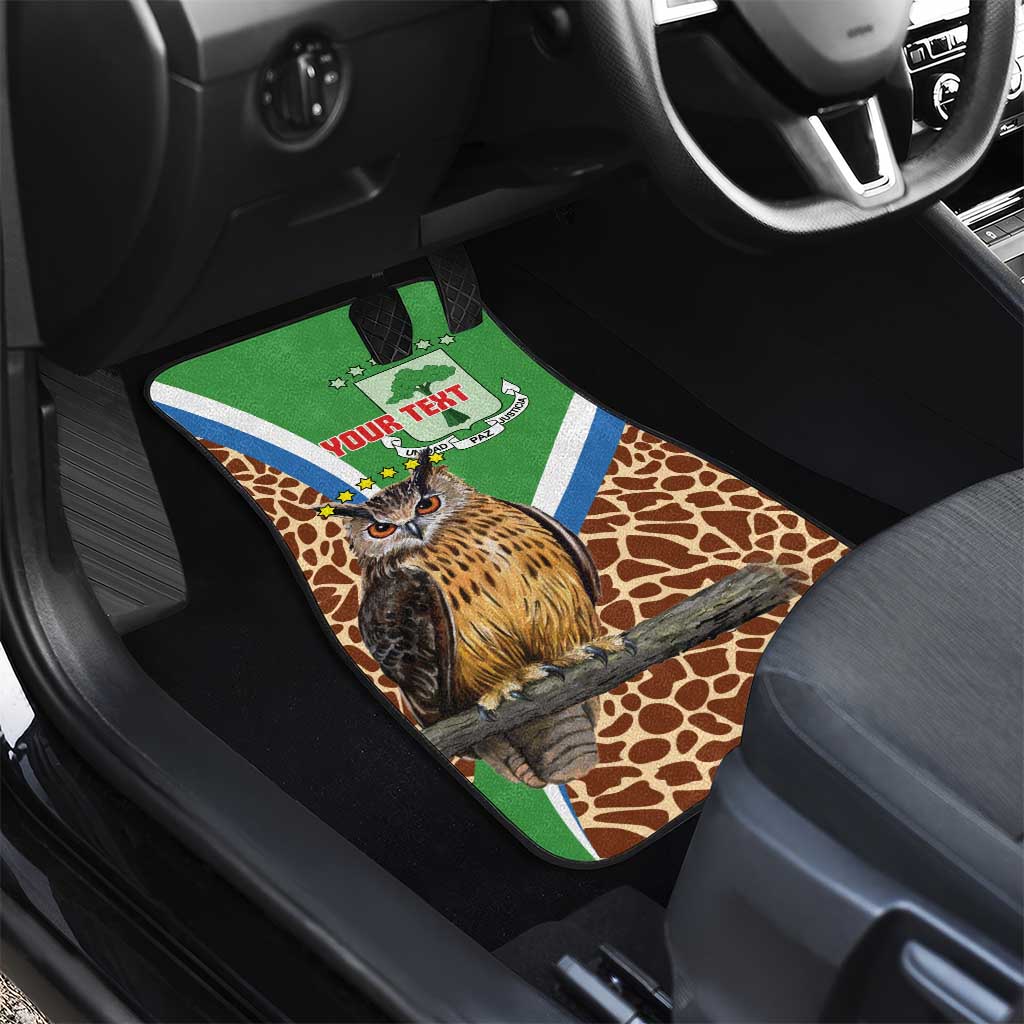 Personalised Equatorial Guinea Car Mats Bubo Poensis With Coat Of Arms