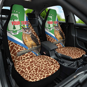 Personalised Equatorial Guinea Car Seat Cover Bubo Poensis With Coat Of Arms