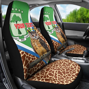 Personalised Equatorial Guinea Car Seat Cover Bubo Poensis With Coat Of Arms