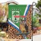Personalised Equatorial Guinea Garden Flag Bubo Poensis With Coat Of Arms