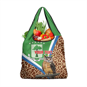 Personalised Equatorial Guinea Grocery Bag Bubo Poensis With Coat Of Arms