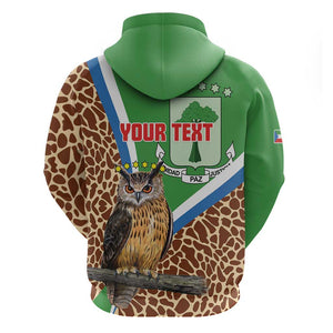 Personalised Equatorial Guinea Hoodie Bubo Poensis With Coat Of Arms