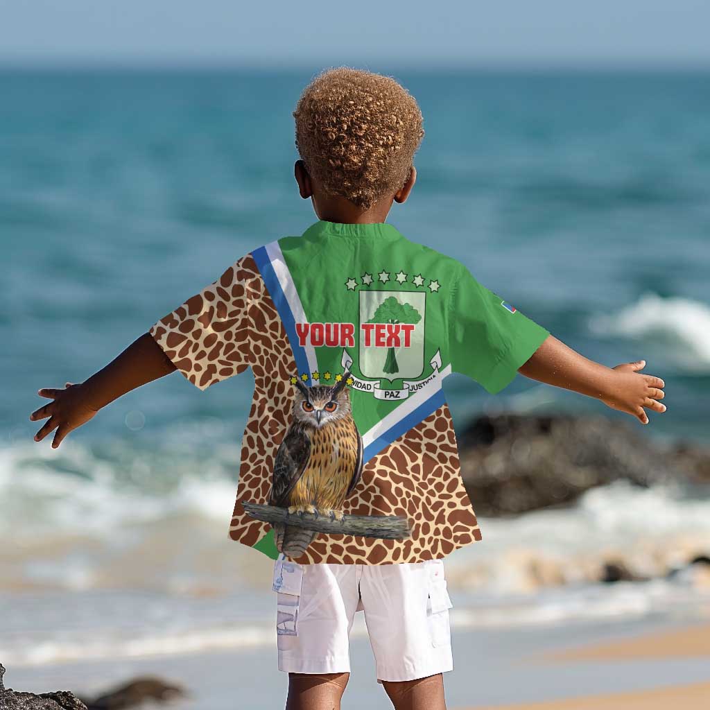 Personalised Equatorial Guinea Kid Hawaiian Shirt Bubo Poensis With Coat Of Arms