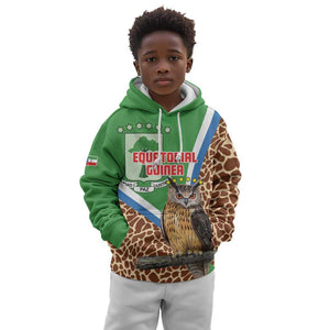 Personalised Equatorial Guinea Kid Hoodie Bubo Poensis With Coat Of Arms