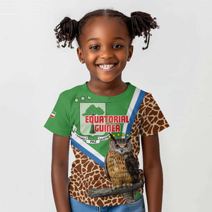 Personalised Equatorial Guinea Kid T shirt Bubo Poensis With Coat Of Arms