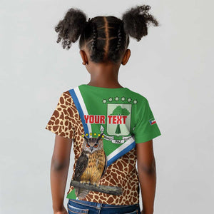 Personalised Equatorial Guinea Kid T shirt Bubo Poensis With Coat Of Arms
