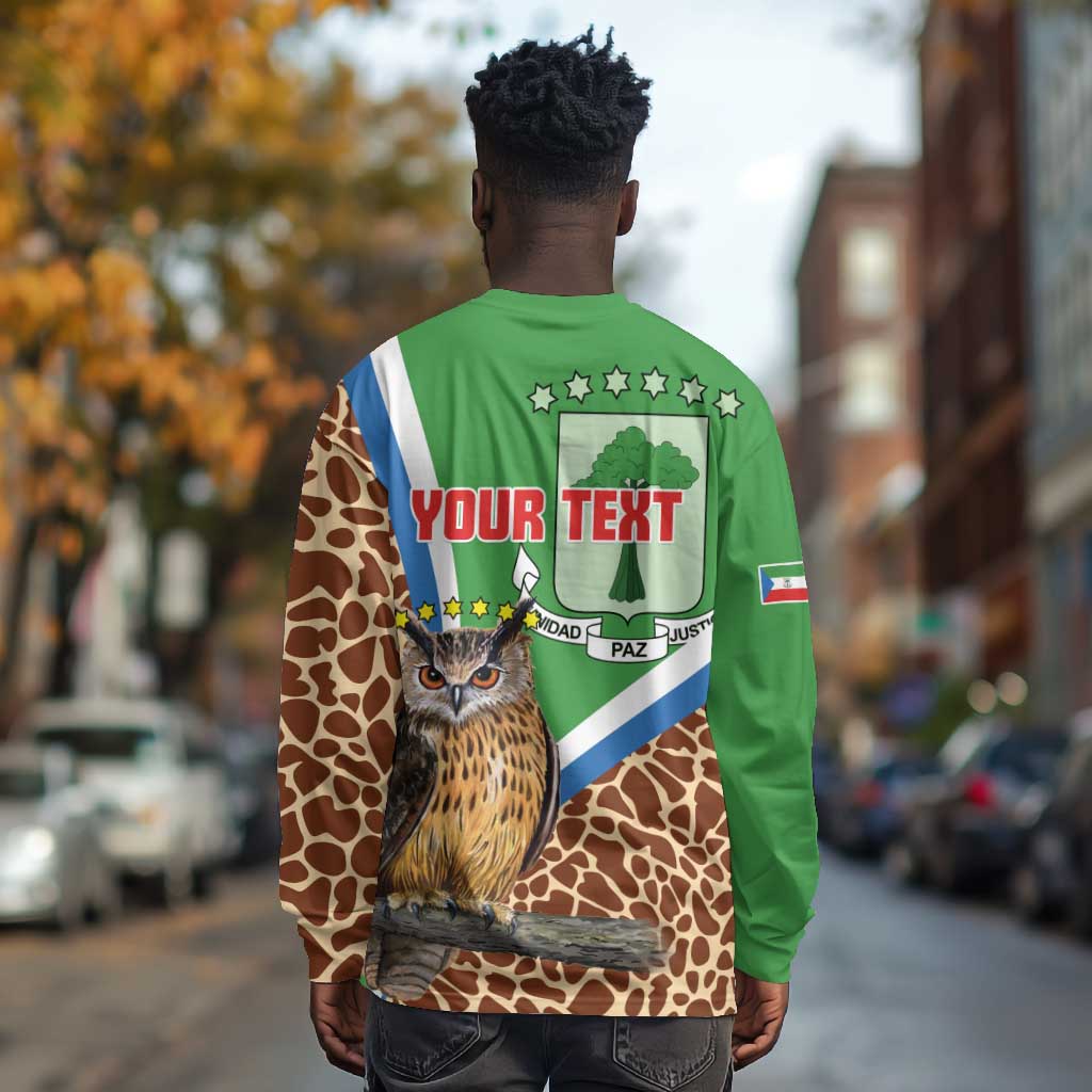 Personalised Equatorial Guinea Long Sleeve Shirt Bubo Poensis With Coat Of Arms