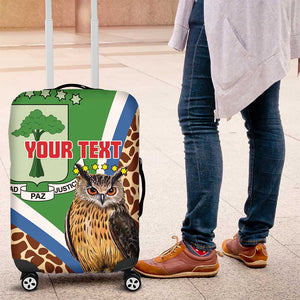 Personalised Equatorial Guinea Luggage Cover Bubo Poensis With Coat Of Arms