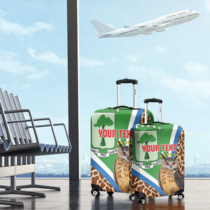 Personalised Equatorial Guinea Luggage Cover Bubo Poensis With Coat Of Arms