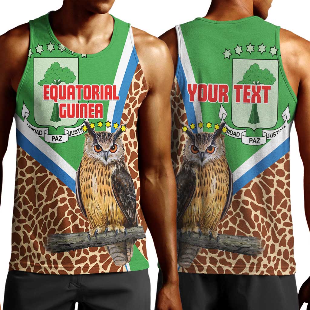 Personalised Equatorial Guinea Men Tank Top Bubo Poensis With Coat Of Arms
