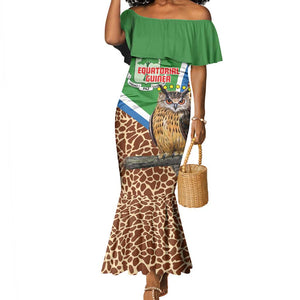 Personalised Equatorial Guinea Mermaid Dress Bubo Poensis With Coat Of Arms