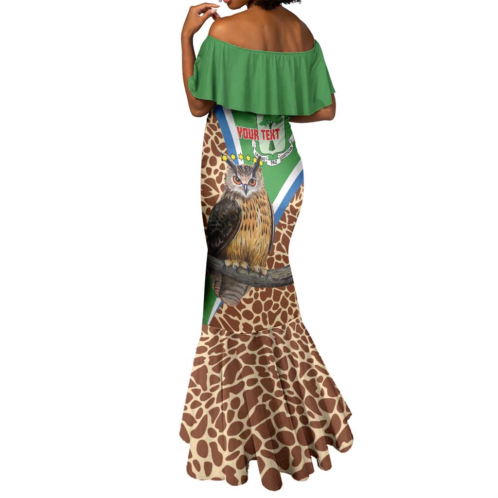 Personalised Equatorial Guinea Mermaid Dress Bubo Poensis With Coat Of Arms