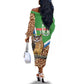 Personalised Equatorial Guinea Off The Shoulder Long Sleeve Dress Bubo Poensis With Coat Of Arms
