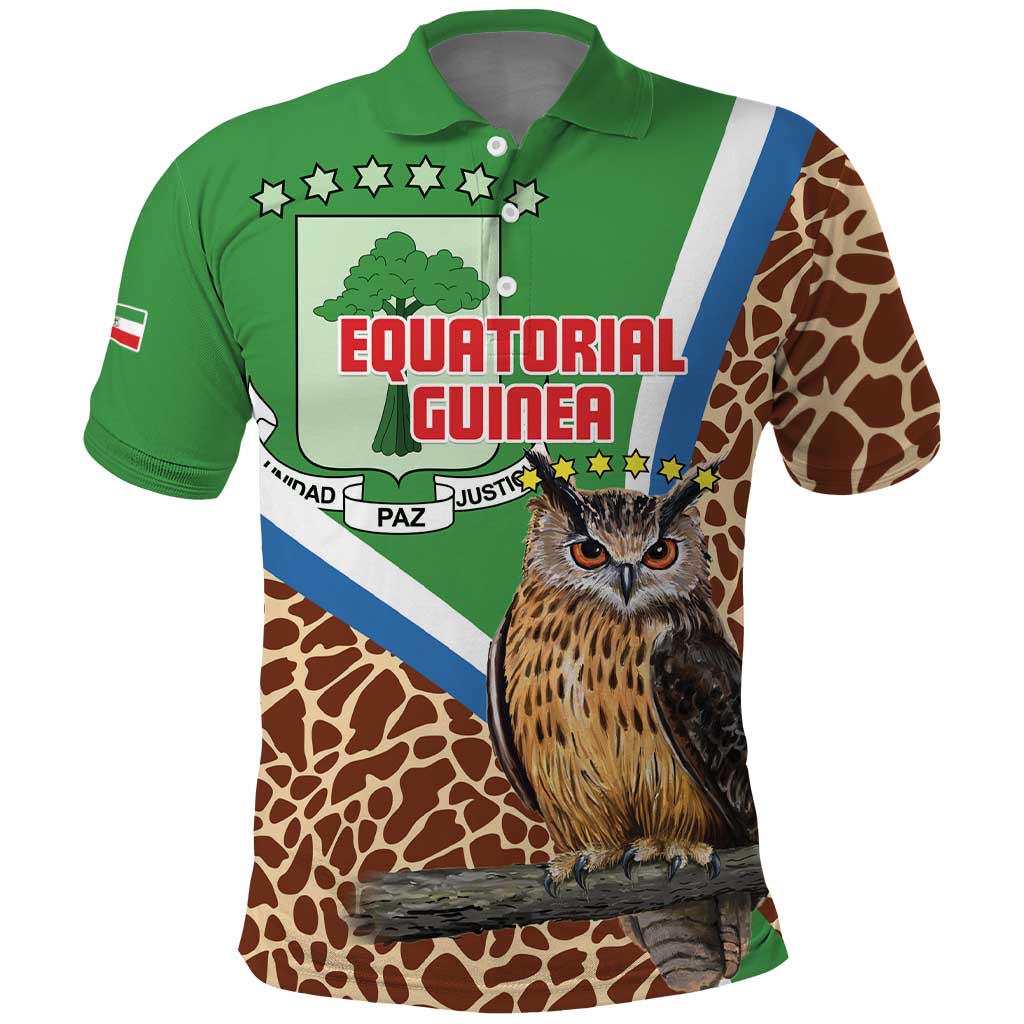 Personalised Equatorial Guinea Polo Shirt Bubo Poensis With Coat Of Arms