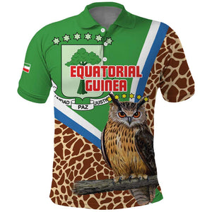 Personalised Equatorial Guinea Polo Shirt Bubo Poensis With Coat Of Arms