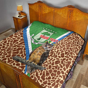 Personalised Equatorial Guinea Quilt Bubo Poensis With Coat Of Arms