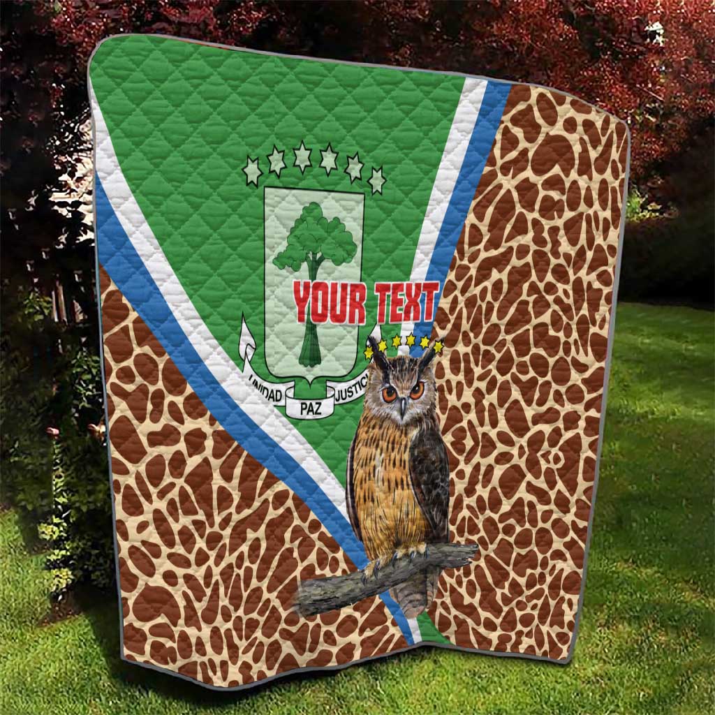 Personalised Equatorial Guinea Quilt Bubo Poensis With Coat Of Arms