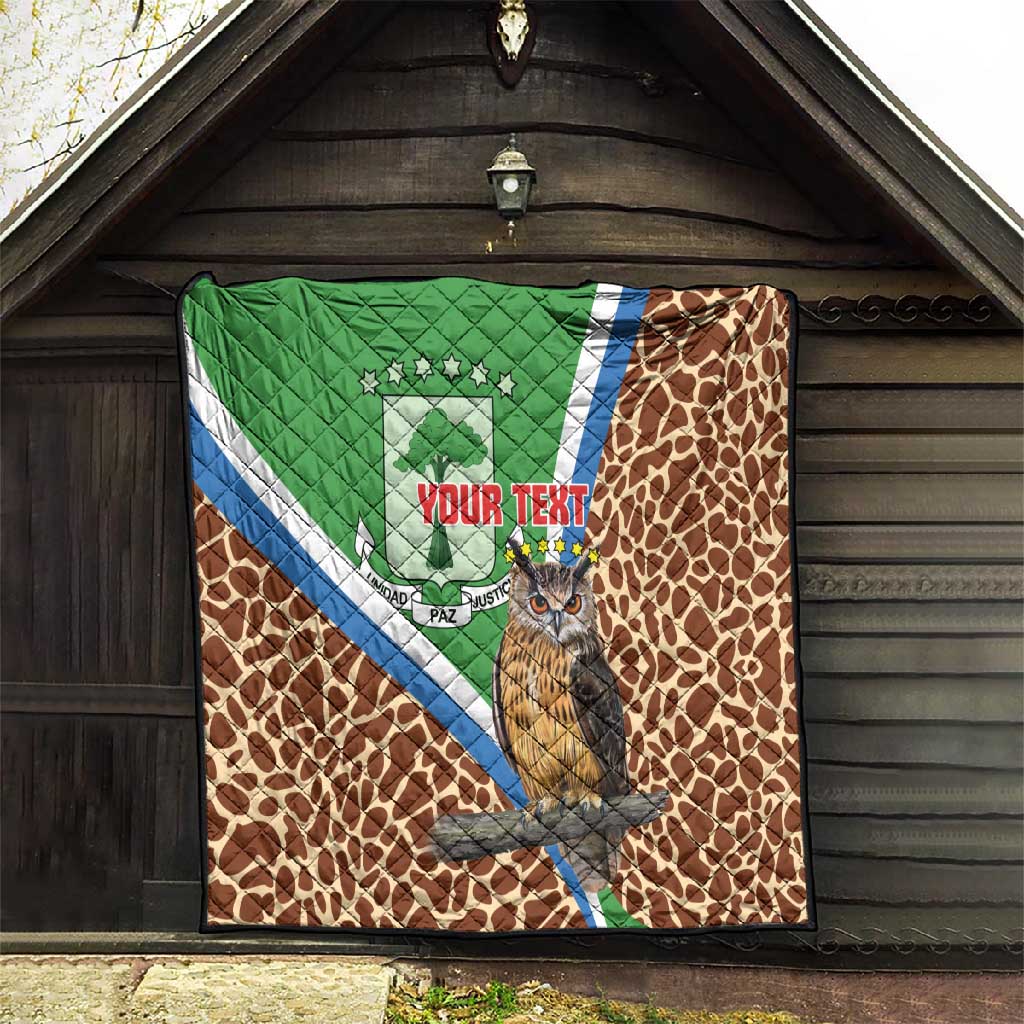 Personalised Equatorial Guinea Quilt Bubo Poensis With Coat Of Arms