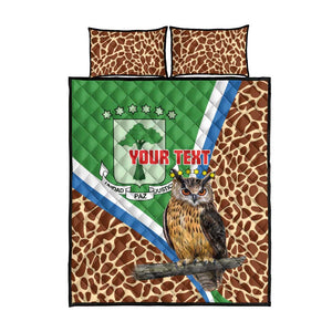Personalised Equatorial Guinea Quilt Bed Set Bubo Poensis With Coat Of Arms