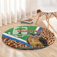 Personalised Equatorial Guinea Round Carpet Bubo Poensis With Coat Of Arms