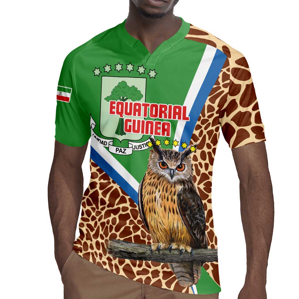 Personalised Equatorial Guinea Rugby Jersey Bubo Poensis With Coat Of Arms