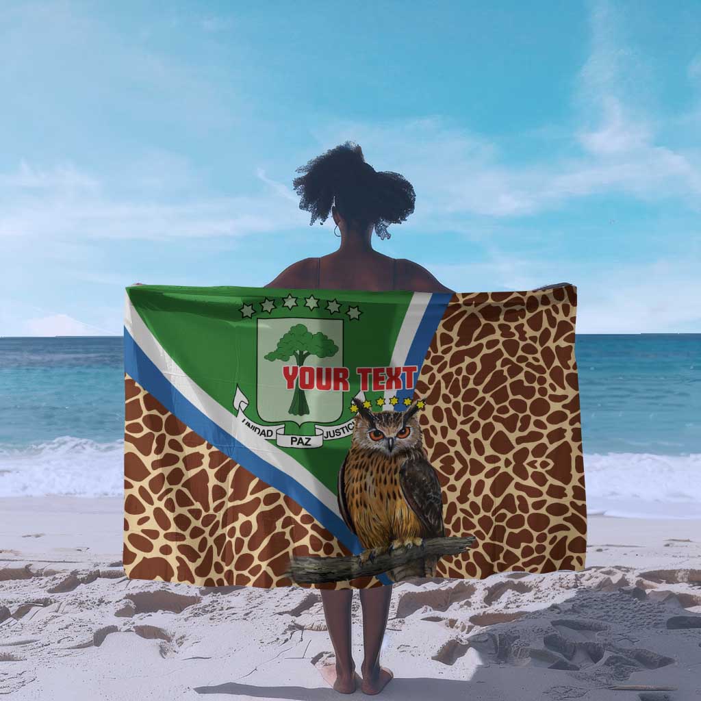 Personalised Equatorial Guinea Sarong Bubo Poensis With Coat Of Arms