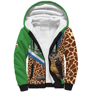 Personalised Equatorial Guinea Sherpa Hoodie Bubo Poensis With Coat Of Arms