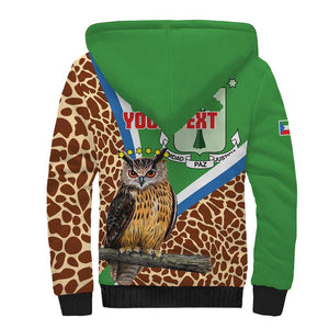 Personalised Equatorial Guinea Sherpa Hoodie Bubo Poensis With Coat Of Arms