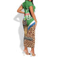 Personalised Equatorial Guinea Short Sleeve Bodycon Dress Bubo Poensis With Coat Of Arms LT15