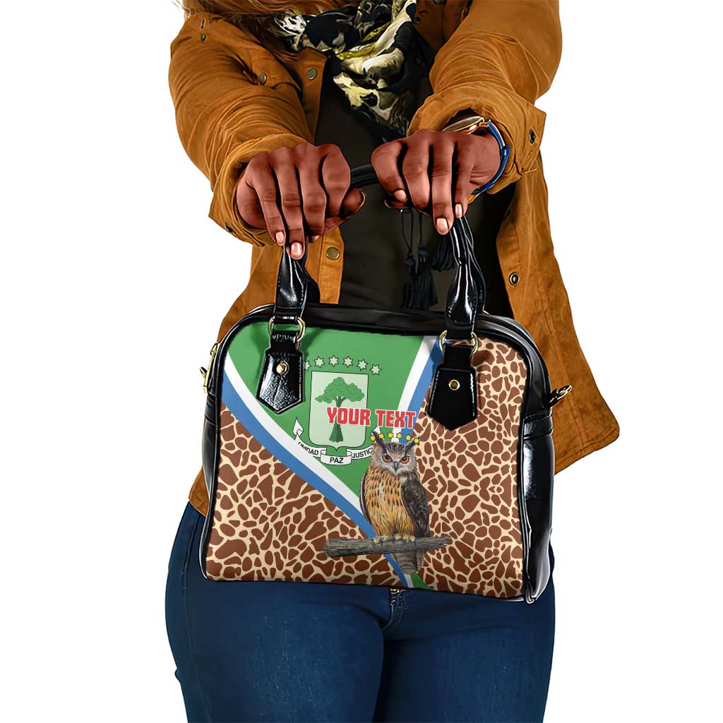 Personalised Equatorial Guinea Shoulder Handbag Bubo Poensis With Coat Of Arms