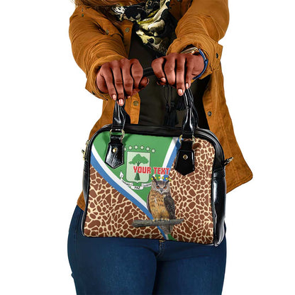 Personalised Equatorial Guinea Shoulder Handbag Bubo Poensis With Coat Of Arms