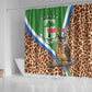 Personalised Equatorial Guinea Shower Curtain Bubo Poensis With Coat Of Arms