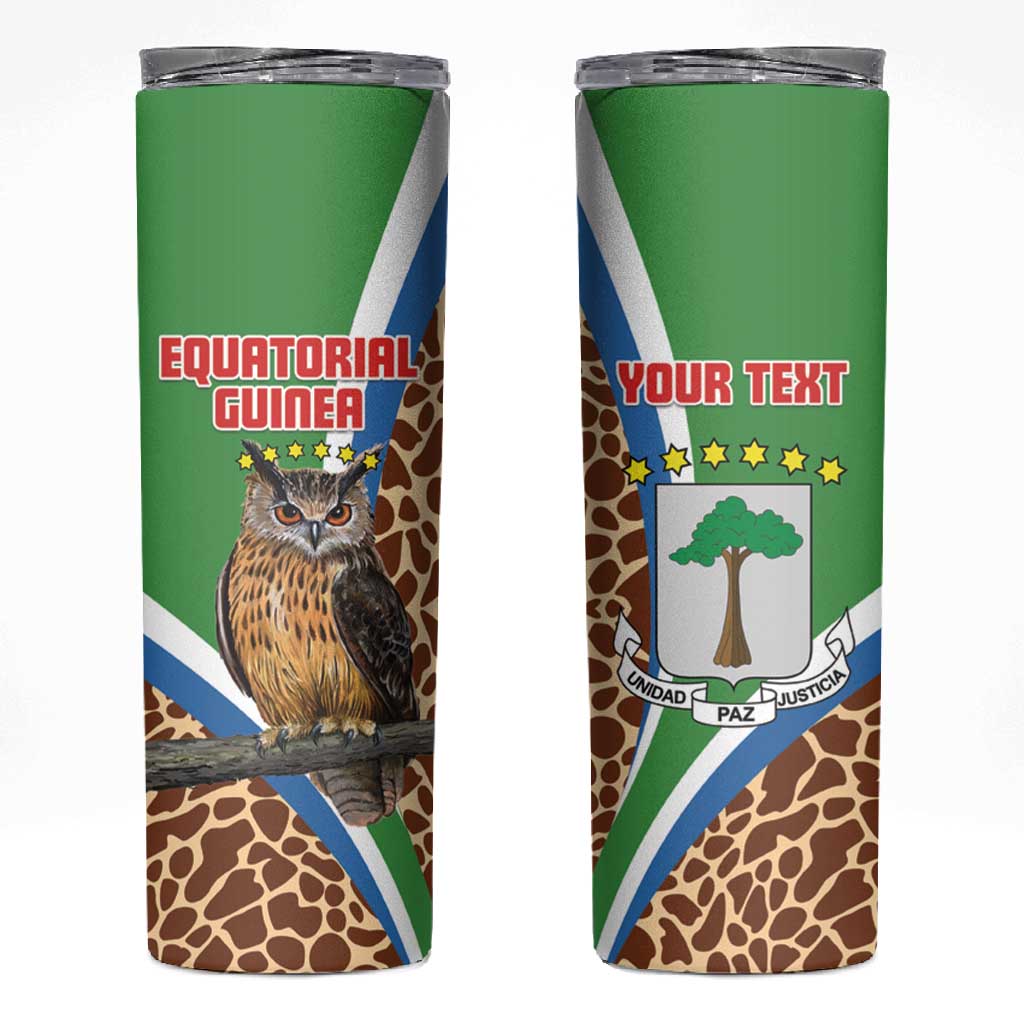 Personalised Equatorial Guinea Skinny Tumbler Bubo Poensis With Coat Of Arms