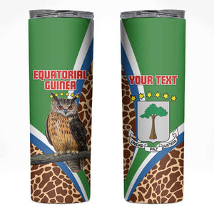 Personalised Equatorial Guinea Skinny Tumbler Bubo Poensis With Coat Of Arms