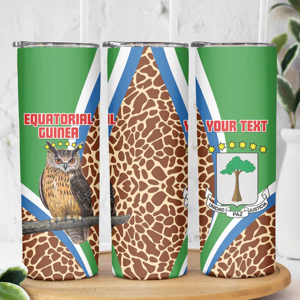 Personalised Equatorial Guinea Skinny Tumbler Bubo Poensis With Coat Of Arms