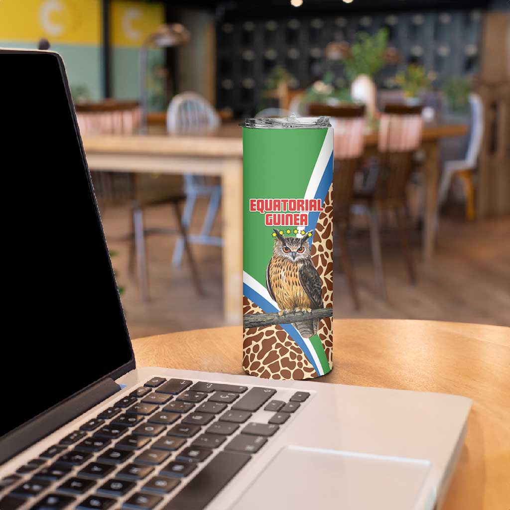 Personalised Equatorial Guinea Skinny Tumbler Bubo Poensis With Coat Of Arms