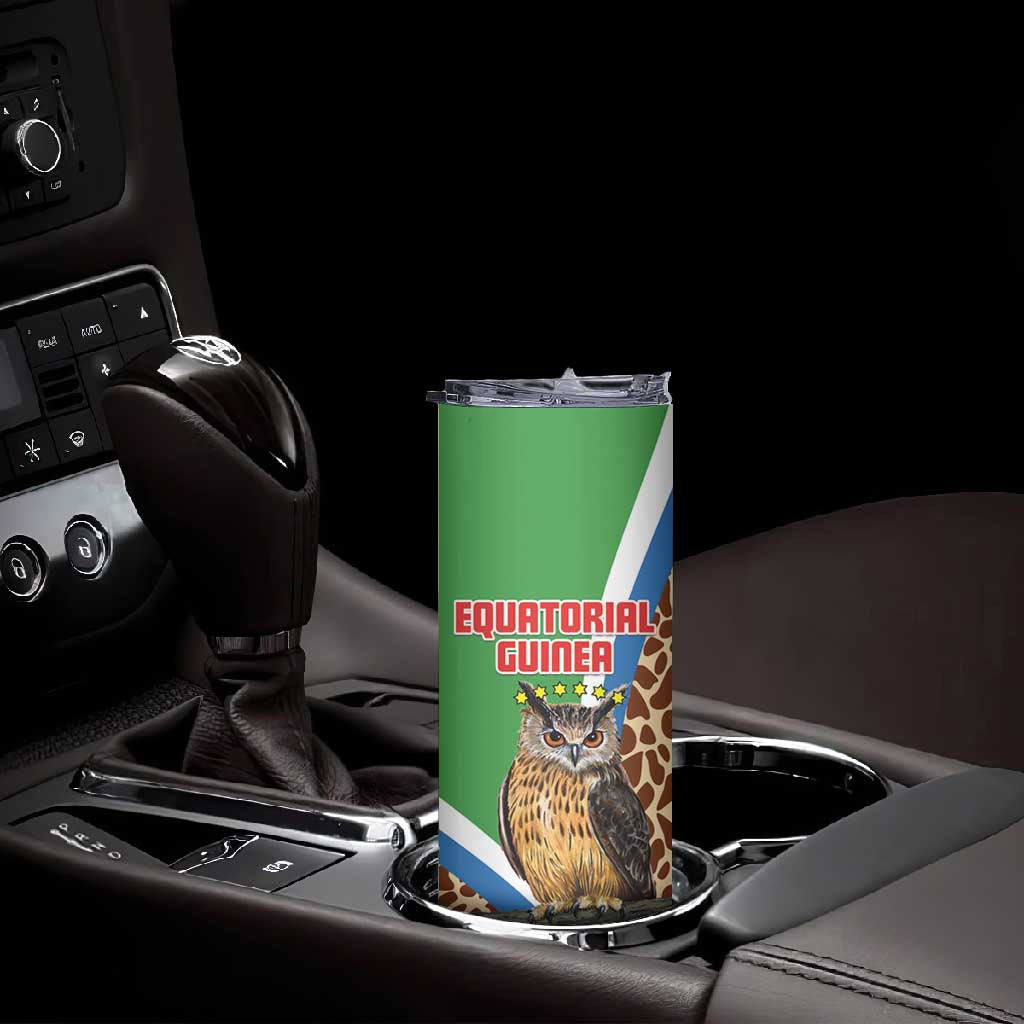 Personalised Equatorial Guinea Skinny Tumbler Bubo Poensis With Coat Of Arms