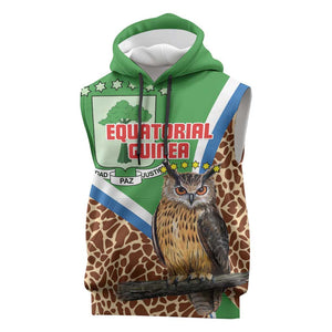 Personalised Equatorial Guinea Sleeveless Hoodie Bubo Poensis With Coat Of Arms - African Pride