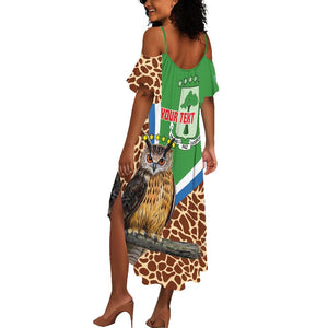 Personalised Equatorial Guinea Summer Maxi Dress Bubo Poensis With Coat Of Arms