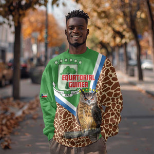 Personalised Equatorial Guinea Sweatshirt Bubo Poensis With Coat Of Arms