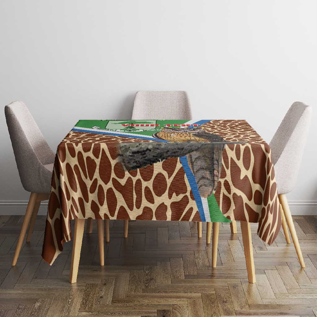 Personalised Equatorial Guinea Tablecloth Bubo Poensis With Coat Of Arms