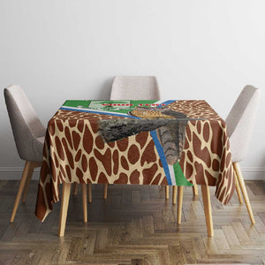 Personalised Equatorial Guinea Tablecloth Bubo Poensis With Coat Of Arms
