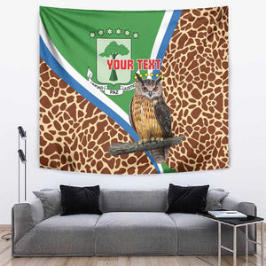 Personalised Equatorial Guinea Tapestry Bubo Poensis With Coat Of Arms