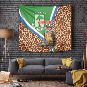 Personalised Equatorial Guinea Tapestry Bubo Poensis With Coat Of Arms