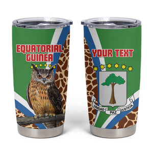 Personalised Equatorial Guinea Tumbler Cup Bubo Poensis With Coat Of Arms