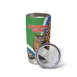 Personalised Equatorial Guinea Tumbler Cup Bubo Poensis With Coat Of Arms