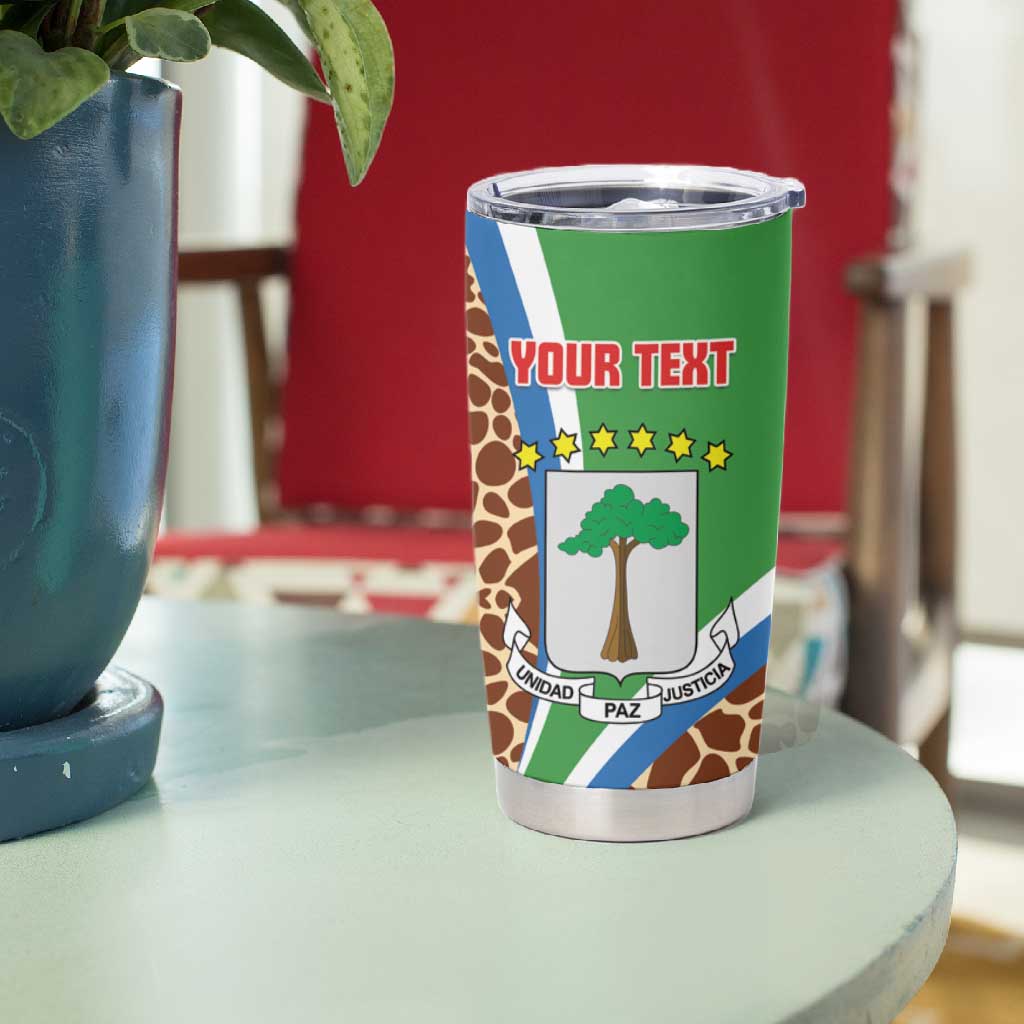Personalised Equatorial Guinea Tumbler Cup Bubo Poensis With Coat Of Arms