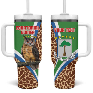 Personalised Equatorial Guinea Tumbler With Handle Bubo Poensis With Coat Of Arms